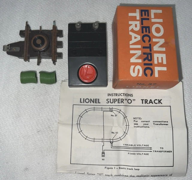 Vintage Lionel #37 Super O Uncoupling Track Set With 90 Controller & Instructions 14 thumbnail image