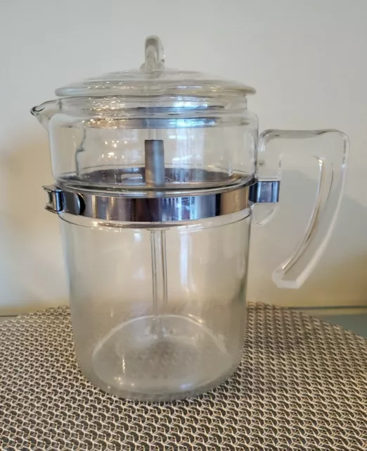 VINTAGE PYREX FLAMEWARE 7826 B Glass 6 cup Stovetop Coffee