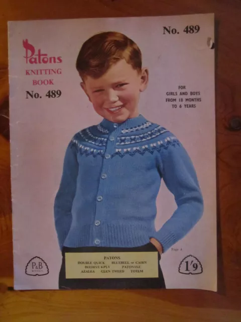 VINTAGE KNITTING PATTERN Book Patons No. 489 Great **** Must See $2.32 ...