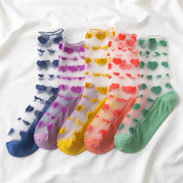 5 Pairs cotton Socks Chaussettes Respirantes Chaussettes Violettes Chaussett