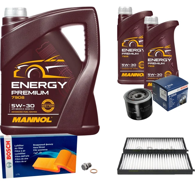 Cambio Olio Set 5L mannol Energy Premium 5W-30 motore + Sct Filtro Kit 10141212