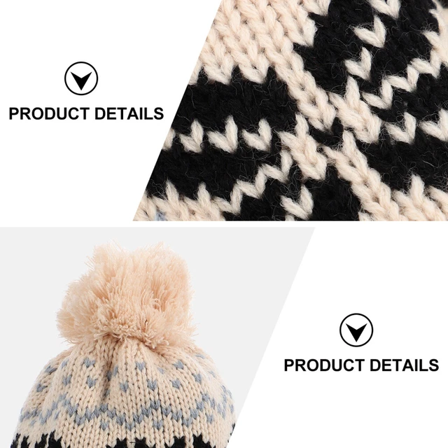 Pullover Knitted Hat Santa Crochet Beanie Christmas Xmas Cap Autumn And 3