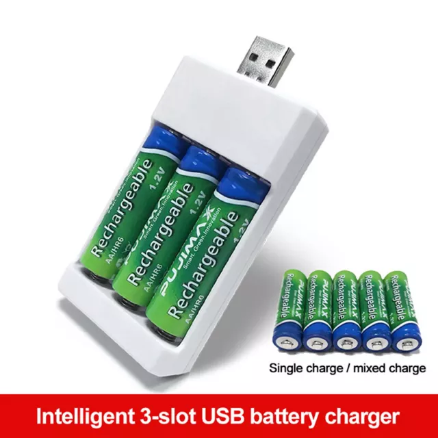 3 Slots AAA/AA Battery Charger USB Fast Charging Adapter Rechargeable Plug C xg