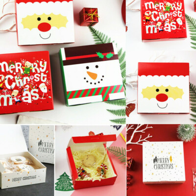 50pcs SCATOLE REGALO DI NATALE DOLCI Carrier favore Candy Natale Partito Borse Uk 