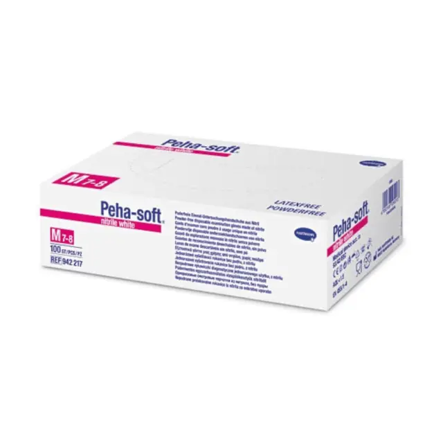 Guantes desechables Hartmann Peha-soft nitrile white, sin polvo 100 ud.