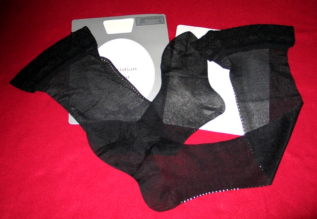 Bas Couture Chantal Thomass - Stay-ups Jarretelle Lacée, Naturel/Noir, Taille 4 (neuf)