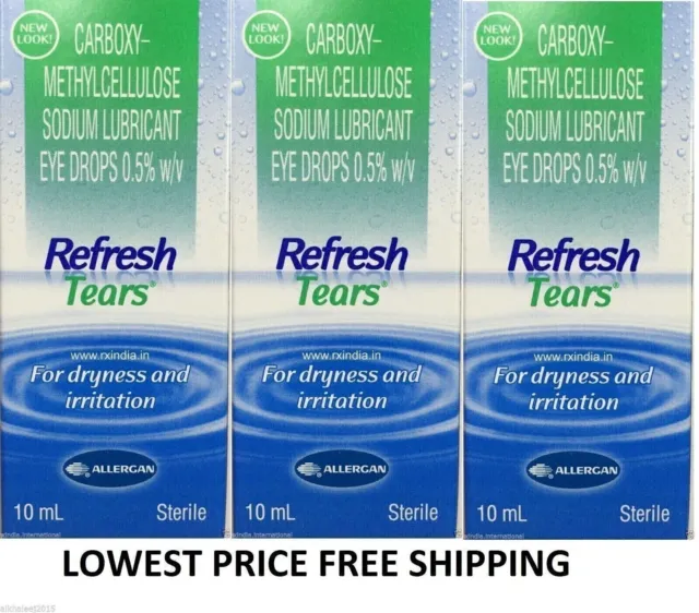 5 X 10ml Refresh Tears Lubricant Eye Drops ,Dryness & Irritation