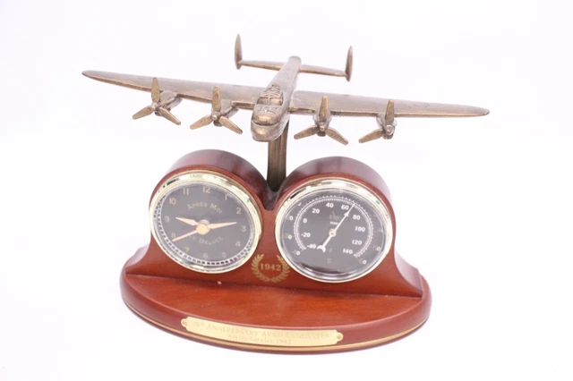 BRADFORD EXCHANGE 70TH Anniversary Avro Lancaster Bomber Table Clock ...