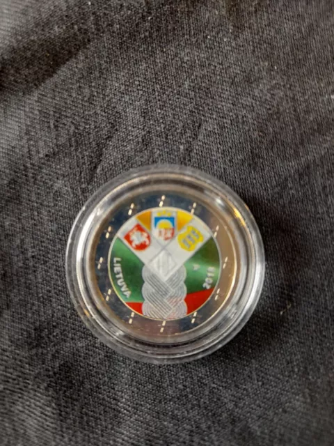 2 Euro Couleur Lituanie 2018 Indépendance des Pays Baltes (Neuve sous capsule)