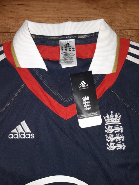 ECB Cricket Men's ODI England Brit Insurance Adidas Top Jersey 2010 Large BNWT