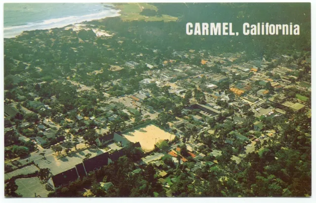 Carmel CA Vintage Aerial View Postcard ~ California