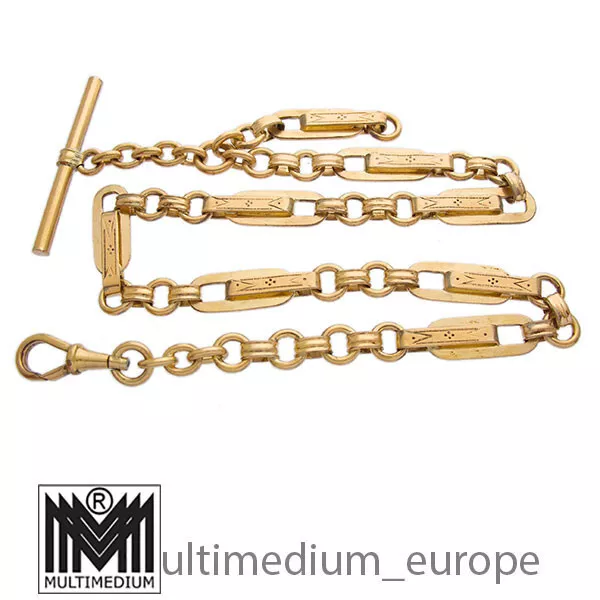 Art Nouveau watch chain doublé red gold plated arm chain gag closure