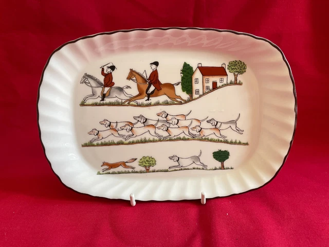 Crown Staffordshire, Jagdszenen, längliches Tablett
