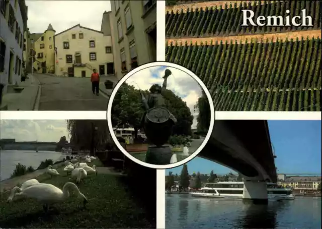 REMICH Réimech Luxemburg Multi-View Postcard ua. Vignoble, Weinberge, Mosel AK