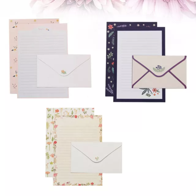 6 Sets Colorful Letter Papers Simple Business Envelopes Cute Invitation