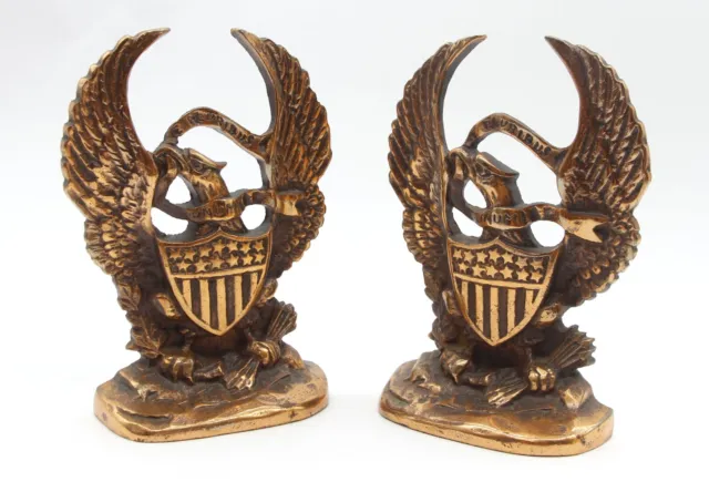 Copper Washed Cast Iron Eagle Bookends