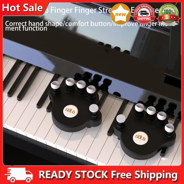 1 Pair Piano Finger Trainers Hand Strength Exerciser for Beginner (Black)