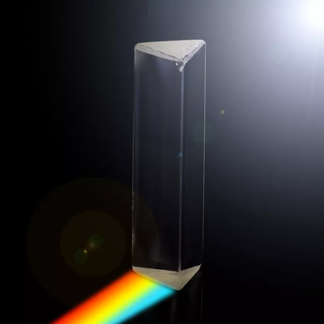 3" Triangular Prism Optical Glass Photography Physics Light Teaching Spectrum of