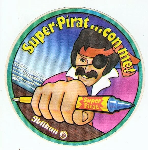 Adhésif Pelikan Super Pirat - Sticker Vintage 80s - Original Neuf
