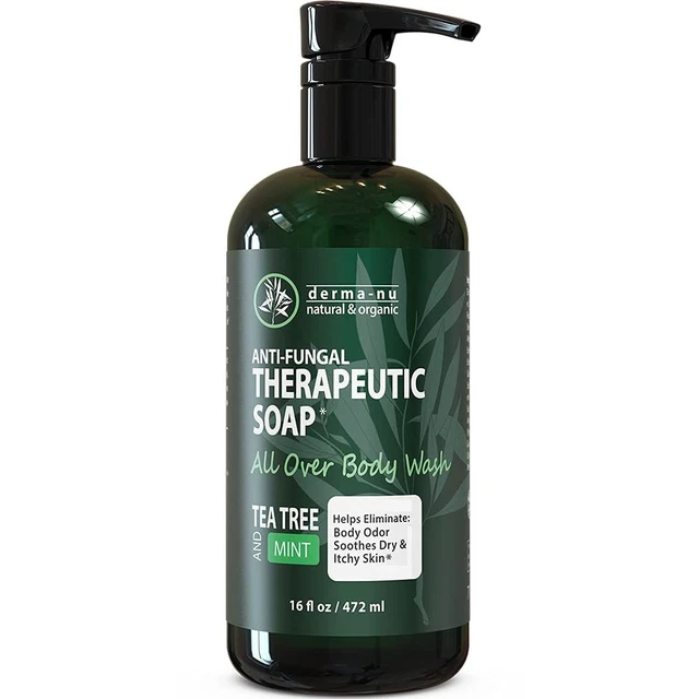 Jabón antifúngico antibacteriano y lavado corporal - natural 16 Fl Oz (Paquete de 1)