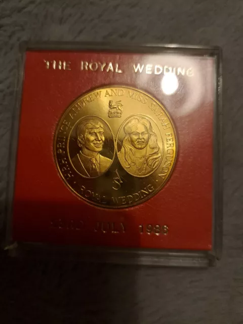 The Royal Wedding Gold Coin 23rd July 1986, Andrew & Sarah 3