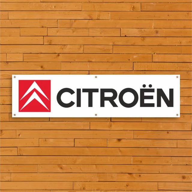 Citroen Logo White PVC Banner Car Garage Workshop Trackside Display Sign Poster
