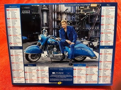 JOHNNY HALLYDAY AND Jean Paul Belmondo 2023 La Poste Almanac Calendar