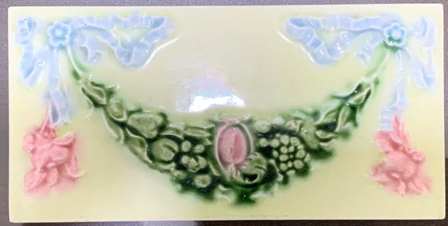 Tiles England 6x3 Inch Art Deco Vintage Antique Majolica Collectible Backsplash