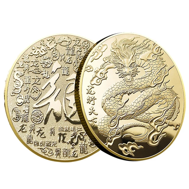 YEAR OF THE Dragon Coin 2024 Chinese Zodiac Sign Lucky Coin 7.81