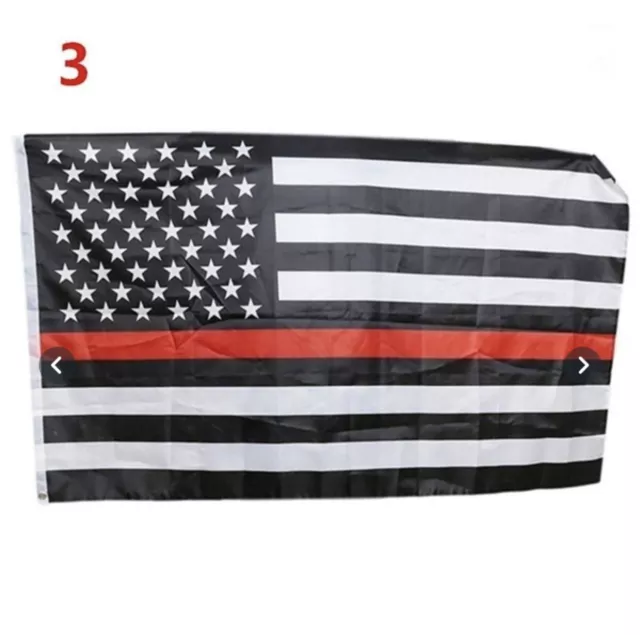 Thin Red Line Flag 3x5 Ft - Fire Fighter Firefighter -Police American Law