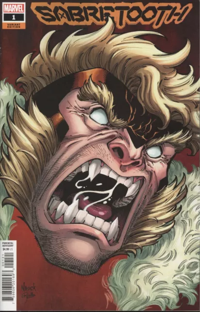 Sabretooth 1 Nauck Headshot Variant Vf/Nm Marvel Hohc 2022
