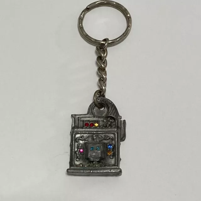 NAMCO Cyber Station Las Vegas Nevada Gambling Cash Register Silver Tone Keychain
