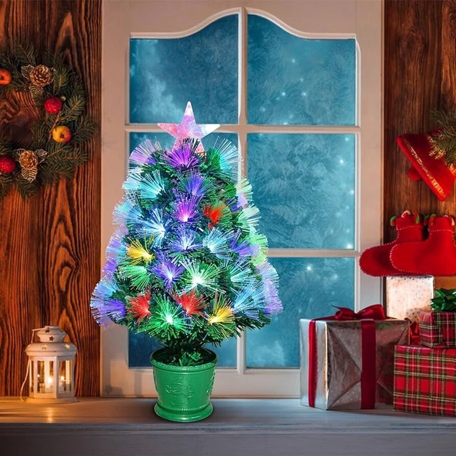 SMALL CHRISTMAS TREE 60 CM Green Fiber Optic Xmas Tree Home Office