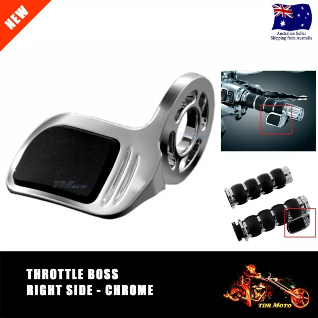 Chrome Throttle Boss Aid Assist Universal Use Harley Custom Bobber Right Side