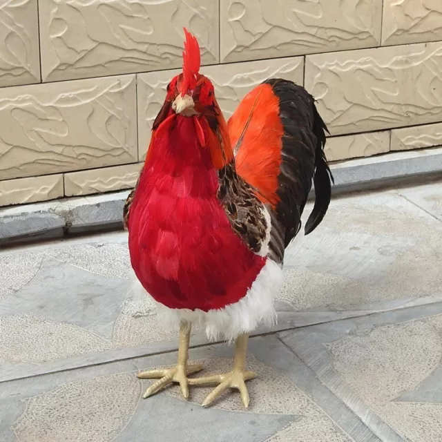 big simulation chicken model plastic&furs rooster toy about 40cm 3