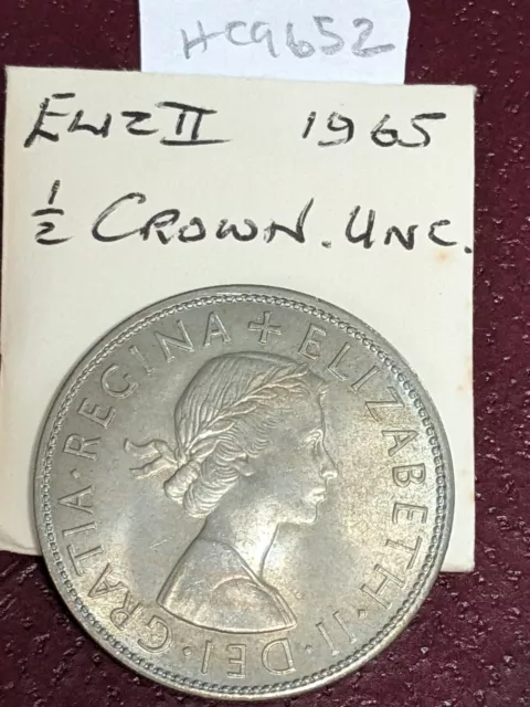 1965 Elizabeth II Halfcrown 2/6d cupronickel coin in UNC.Pre-decimal.HC9652