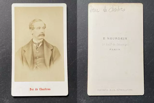 Neurdein, Paris, Robert d&#039;Orléans duc de Chartres, circa 1870 vintage cdv a