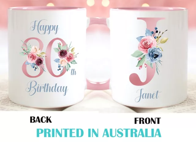 Personalised Happy 80th Birthday Mug Lady Female Nana Gift Present  Australia