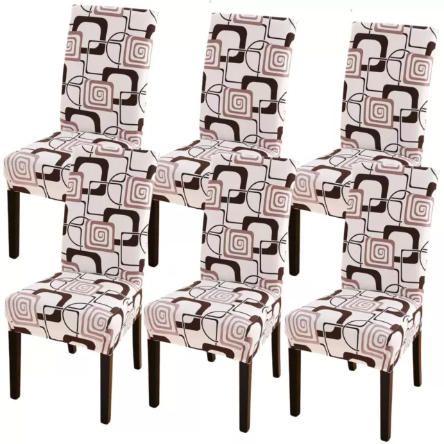 Dining Room Chair Covers Slipcovers Set of 6, Stretch Spandex Removable Washa...