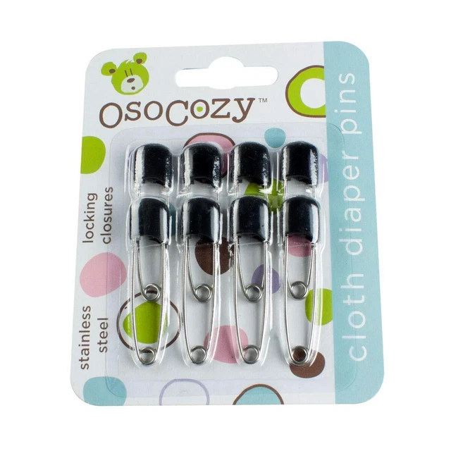 Diaper Pins - (Black) - Sturdy, Stainless Steel Diaper Pins with Safe...
