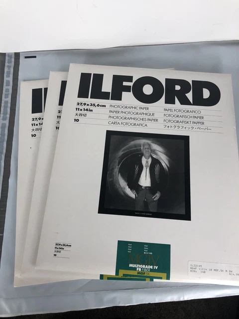 Ilford 11x14 in. Glossy Multigrade IV FB Fiber MGF.1K Paper New Sealed 10 Sheets