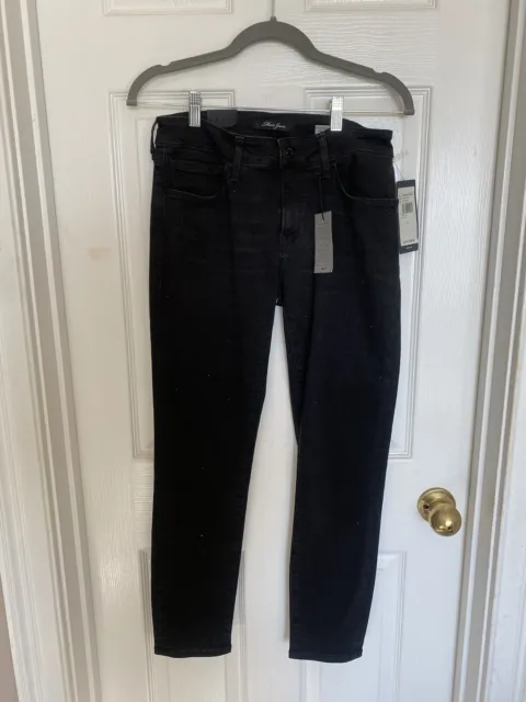 Mavi Black Beaded Women’s Jeans Adriana Ankle Mid Rise Super Skinny W 27, NWT