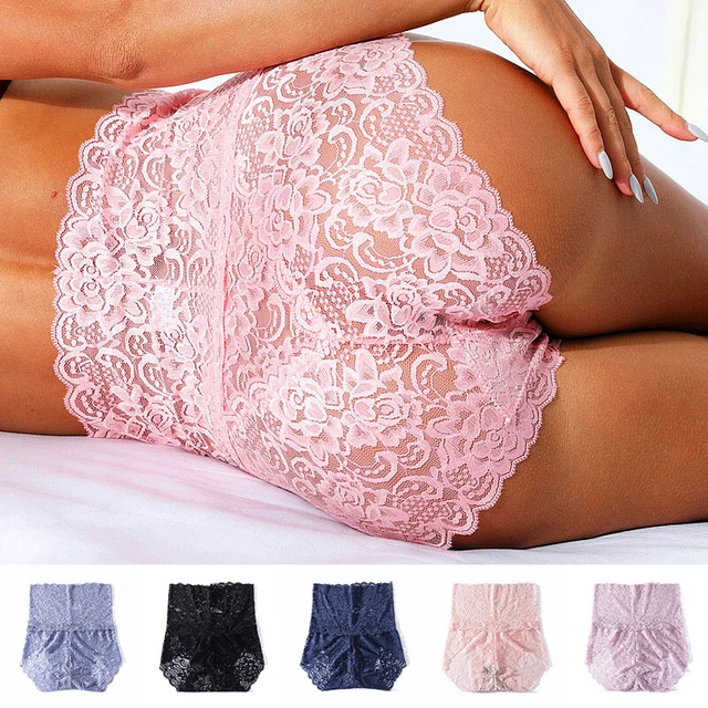M-3XL Floral Lace Pant Sexy Underwear Women High Waist Lingerie Seamless Brief·