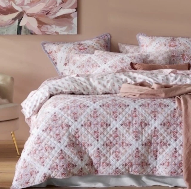 ADAIRS KING QUILTED Reversible Quilt Cover Set. Incl P/Cases. Brand New