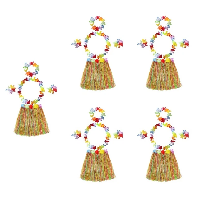 5 set gonna di paglia in plastica banchetto accessori festa per bambini gioielli