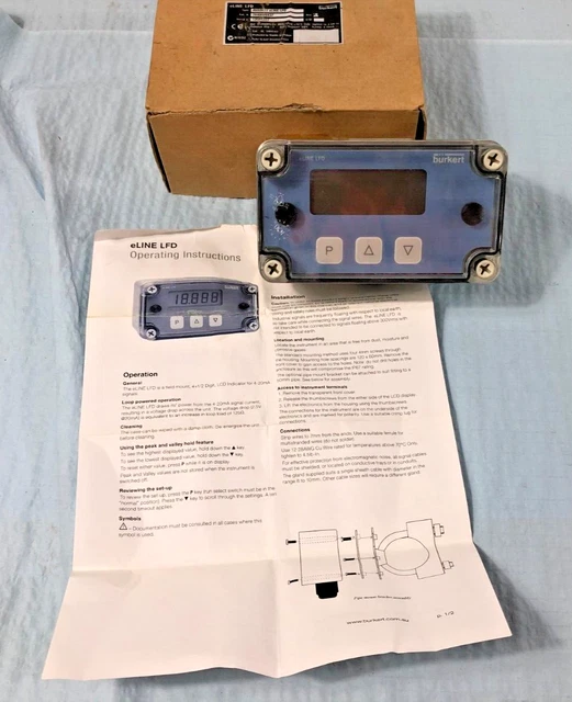 Burkert AU33511  eLINE LFD Display. LCD Indicator for 4-20mA signals. Un-Used