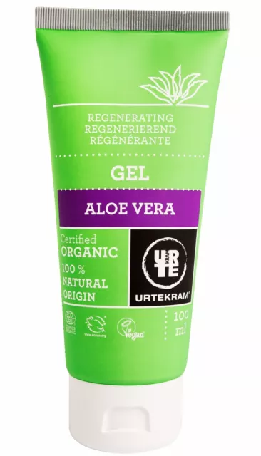 URTEKRAM ORGANIC ALOE VERA GEL 100ml - NO ANIMAL CRUELTY - ECOCERT