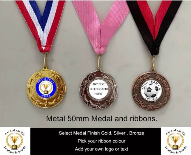 MARTIAL ARTS Medals pack 1,5,10 Complete with Your Free logo and Ribbons