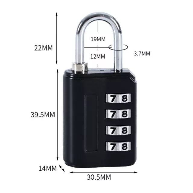 Cadenas Serrure d'armoire de dortoir Anti-vol Sac à dos Zipper Lock  Voyage 2