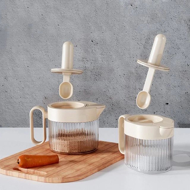 Contenitore per spezie vetro condimenti lattine per spezie organizer nuovo vetro per spezie con cucchiaio